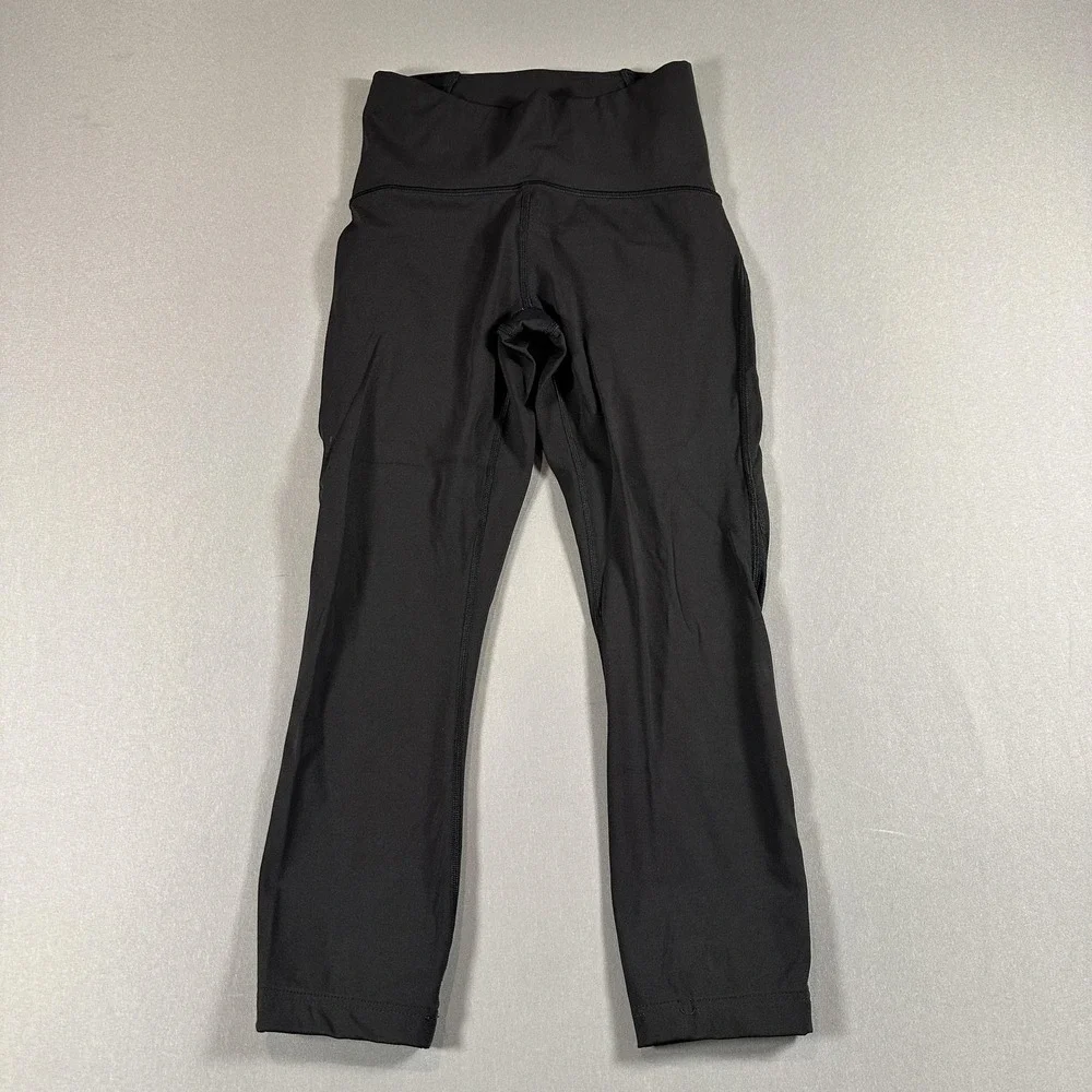 Lululemon Leggings Womens 4 Black High Rise Ankle Yoga Athletic Gym Stretch - Picture 2 of 9
